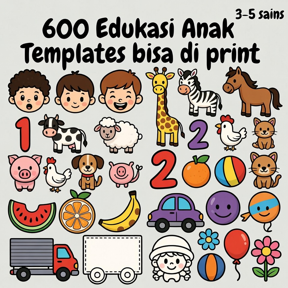 600 Templet Edukasi belajar Anak